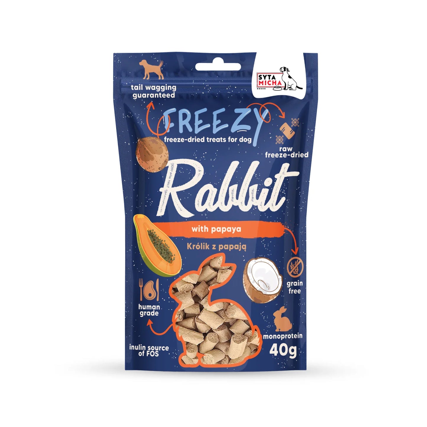 Syta Micha - Freezy - Nyúl Papayával - Fagyasztva szárított jutalomfalat
