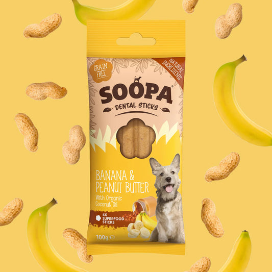 SOOPA - Dental Sticks - Banán és Mogyoróvaj