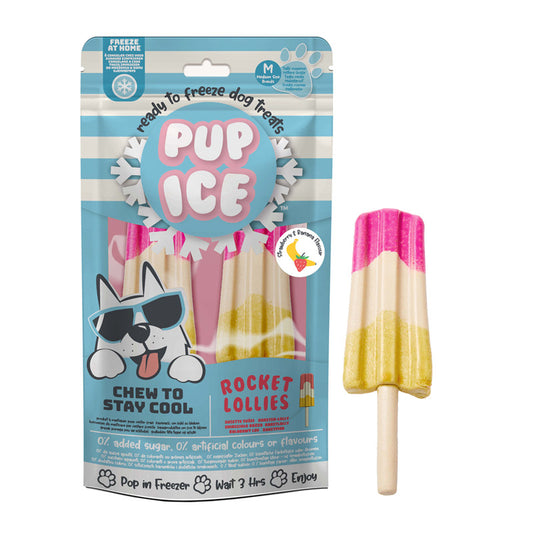 Pup Ice Rocket Lollies - Eper & Banán (M) 2db