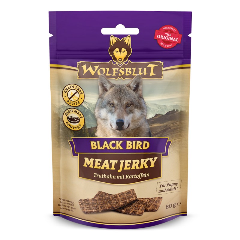 Wolfsblut Black Bird Meat Jerkys - Pulyka burgonyával 80g